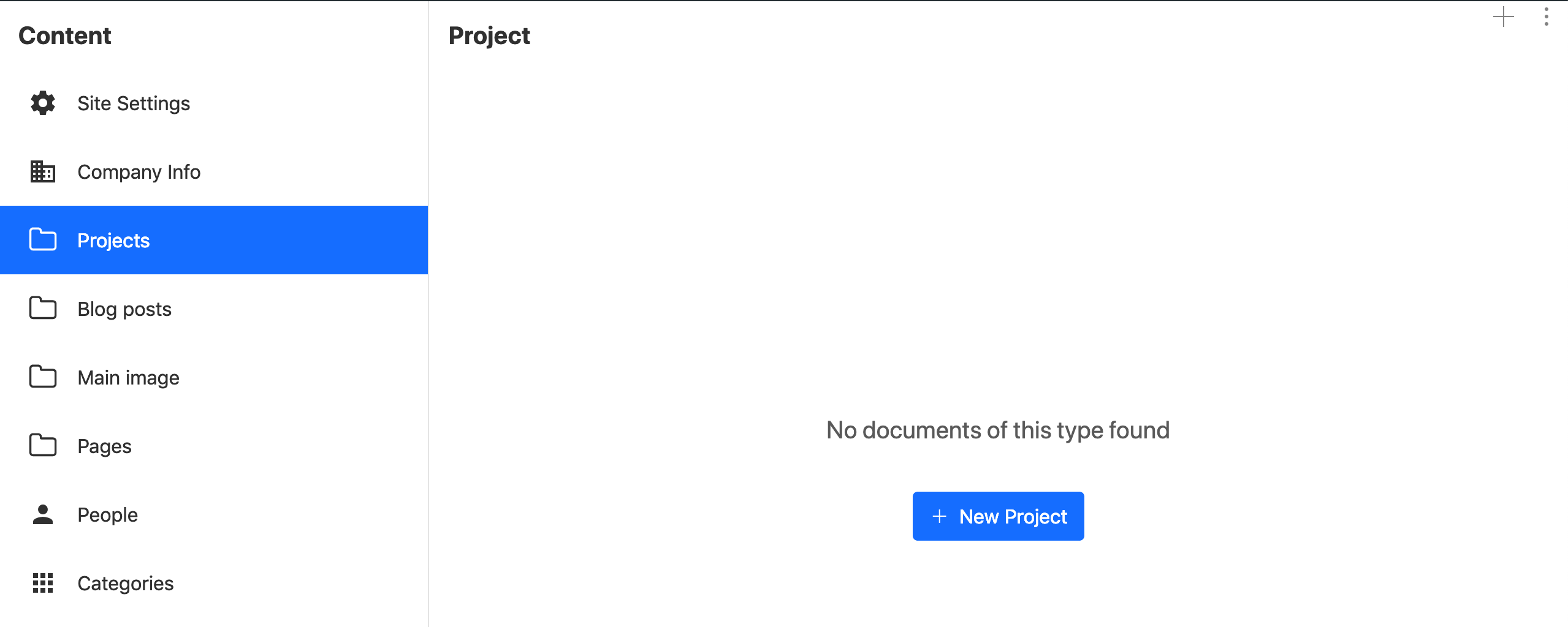 Screenshot of Sanity studio